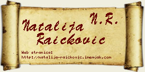Natalija Raičković vizit kartica